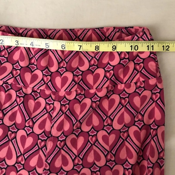 LuLaRoe OS Leggings Hearts. Preloved EUC Soft. Red Pink Black Loungewear - Picture 4 of 7